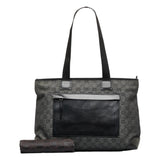 GUCCI tote bag handbag 34339 black canvas leather ladies