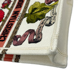 CHRISTIAN DIOR Book Tote Small Vertical Canvas Flower Multicolor Beige Bag