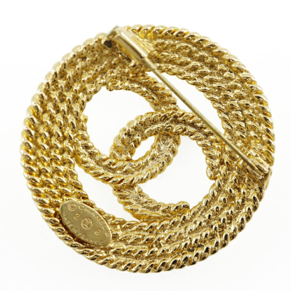 CHANEL Cocomark Brooch Chain Vintage Gold Plated 28 Ladies