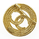 CHANEL Cocomark Brooch Chain Vintage Gold Plated 28 Ladies