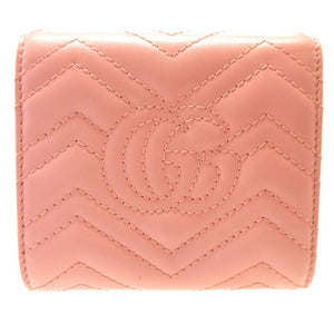 GUCCI GG Marmont 598629 Leather Pink Bifold Wallet