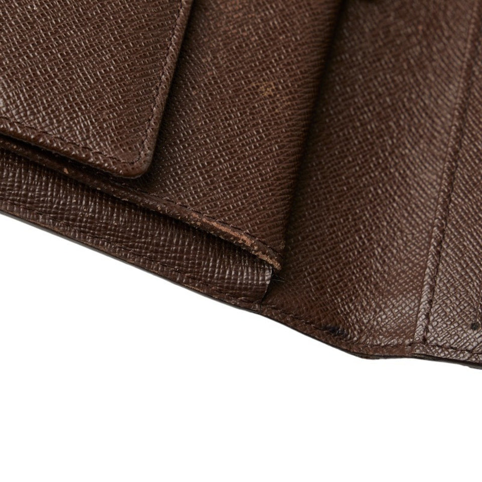 LOUIS VUITTON Damier Portefeuille International Long Wallet N61217 Ebene Brown PVC Leather Women's