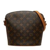 LOUIS VUITTON Monogram Drouot Shoulder Bag M51290 Brown PVC Leather Women's