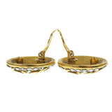 CHANEL Rhinestone Coco Mark Round Earrings Gold Women's