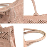 CHRISTIAN DIOR Handbag Tote Bag Embroidered Mesh BOOK TOTE Medium Canvas Pink Ladies