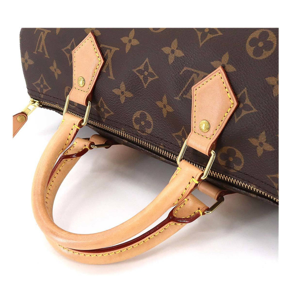 LOUIS VUITTON Monogram Speedy 30 Hand Bag Brown M41108 RFID Gold Hardware