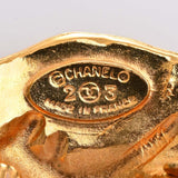 CHANEL lion motif earrings gold ladies
