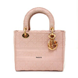 Christian Dior Dior DIOR Lady Dee Light LADY D-LITE Medium Bag M0565JREYM957 2WAY Shoulder Handbag Embroidered Pink