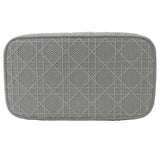 CHRISTIAN DIOR Bag Women's Canvas Vanity Handbag Gray Canage Embroidered Makeup Storage