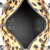 Christian Dior Lady Leopard Pattern Strap Attached 2way Handbag Canvas