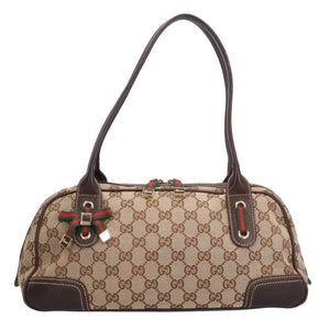 GUCCI Sherry Shoulder Bag GG Canvas Beige Women's
