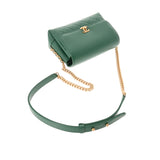 CHANEL matelasse chain shoulder green ladies lambskin bag