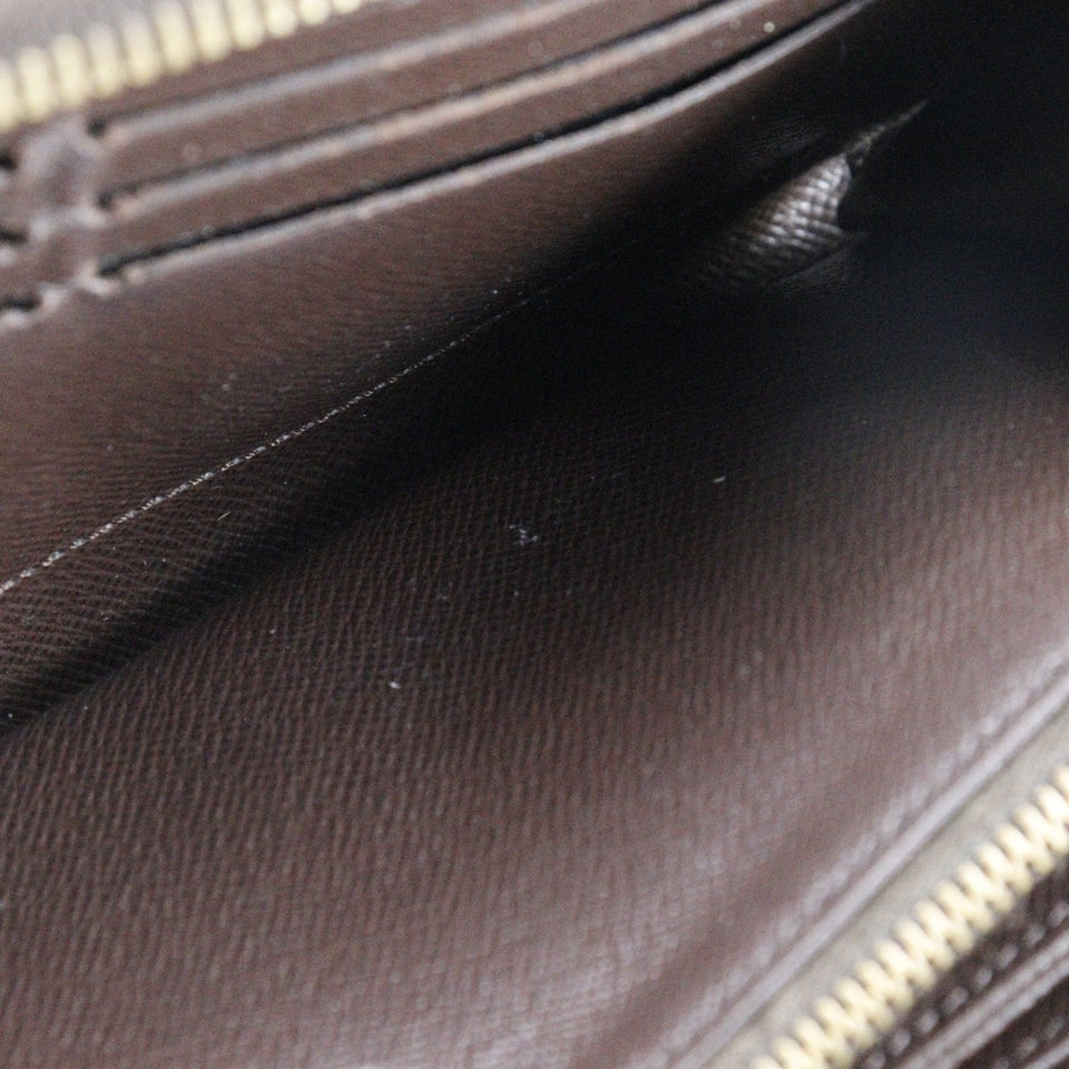 LOUIS VUITTON Zippy Wallet Long N41661 Damier Canvas Brown MI2156 Unisex