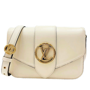 Louis Vuitton LV Pont Neuf M55950 RFID IC Chip Leather Claim Logo Ivory Women's Men's New Current
