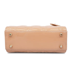 CHRISTIAN DIOR  Lady Dior Cannage Enamel Leather Women's Handbag,Shoulder