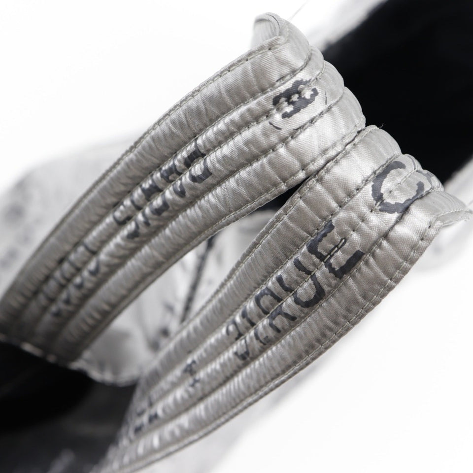 CHANEL Unlimited Tote Bag Logo Here Mark A46113 Nylon Silver Ladies