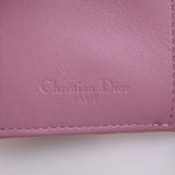 CHRISTIAN DIOR Lady Cannage Patent Lotus Trifold Wallet Pink Ladies