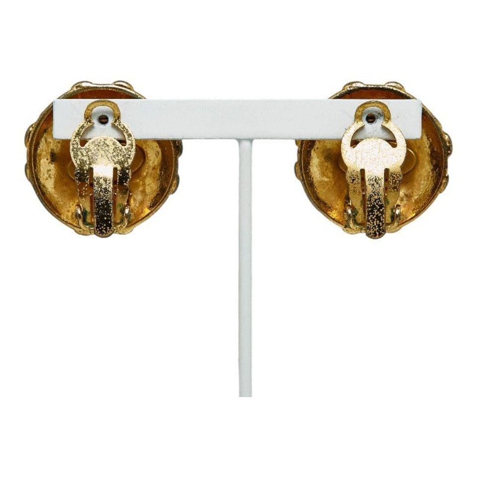 CHANEL coco mark earrings gold plated ladies