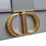 CHRISTIAN DIOR Leather 30 Montaigne Box Bag Shoulder Gray Women's