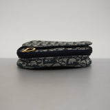 CHRISTIAN DIORAuth  Trotter Saddle Pouch Women's Canvas Pouch Navy