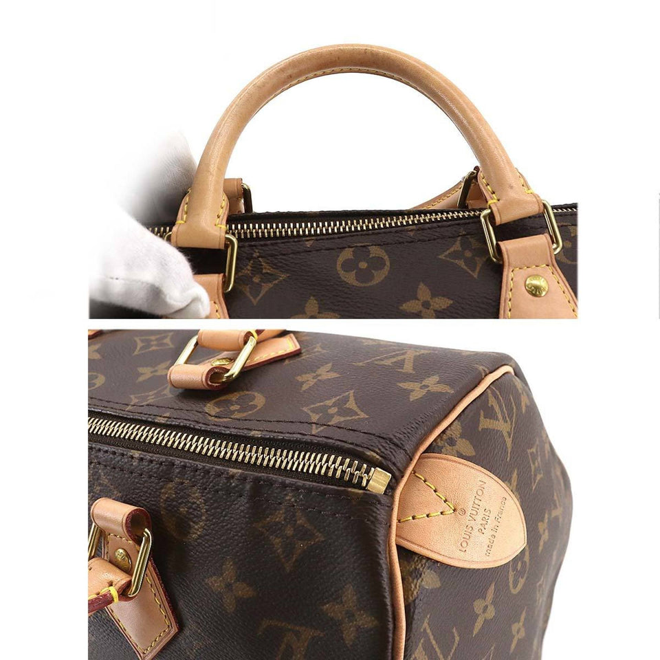 LOUIS VUITTON Monogram Speedy 30 Hand Bag Brown M41108 RFID Gold Hardware