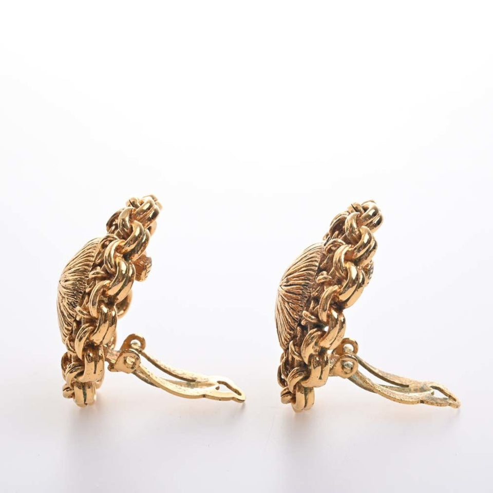 CHANEL round earrings gold ladies