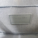 CHRISTIAN DIOR Bag Women's Canvas Vanity Handbag Gray Canage Embroidered Makeup Storage