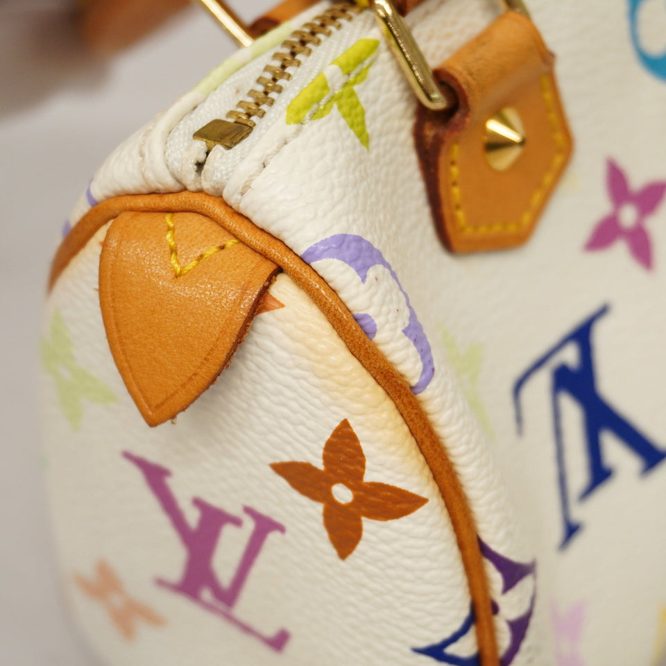 LOUIS VUITTONAuth  Monogram Multicolore Mini Speedy M92645 Women's Handbag Blanc