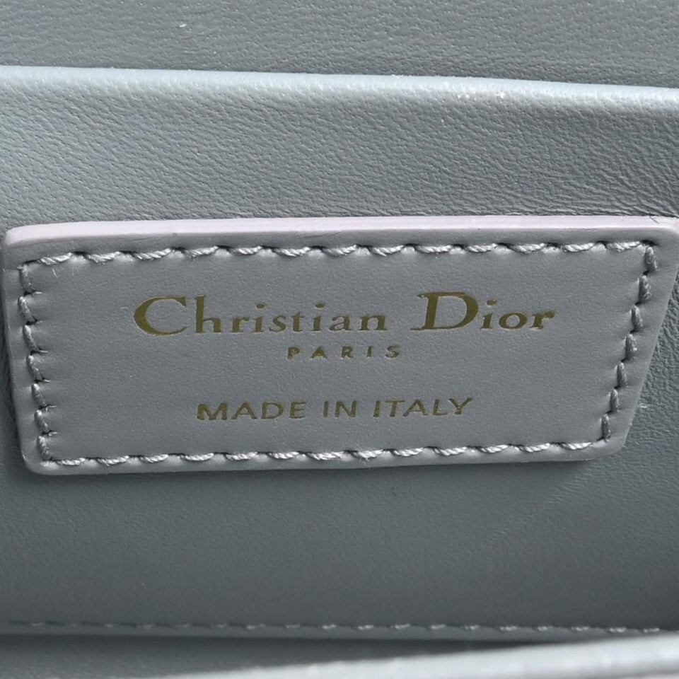 CHRISTIAN DIOR Leather 30 Montaigne Box Bag Shoulder Gray Women's