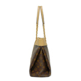 LOUIS VUITTON Shoulder Bag Pallas Shopper LV Logo Flower Beige Monogram Dune M41580 Women's