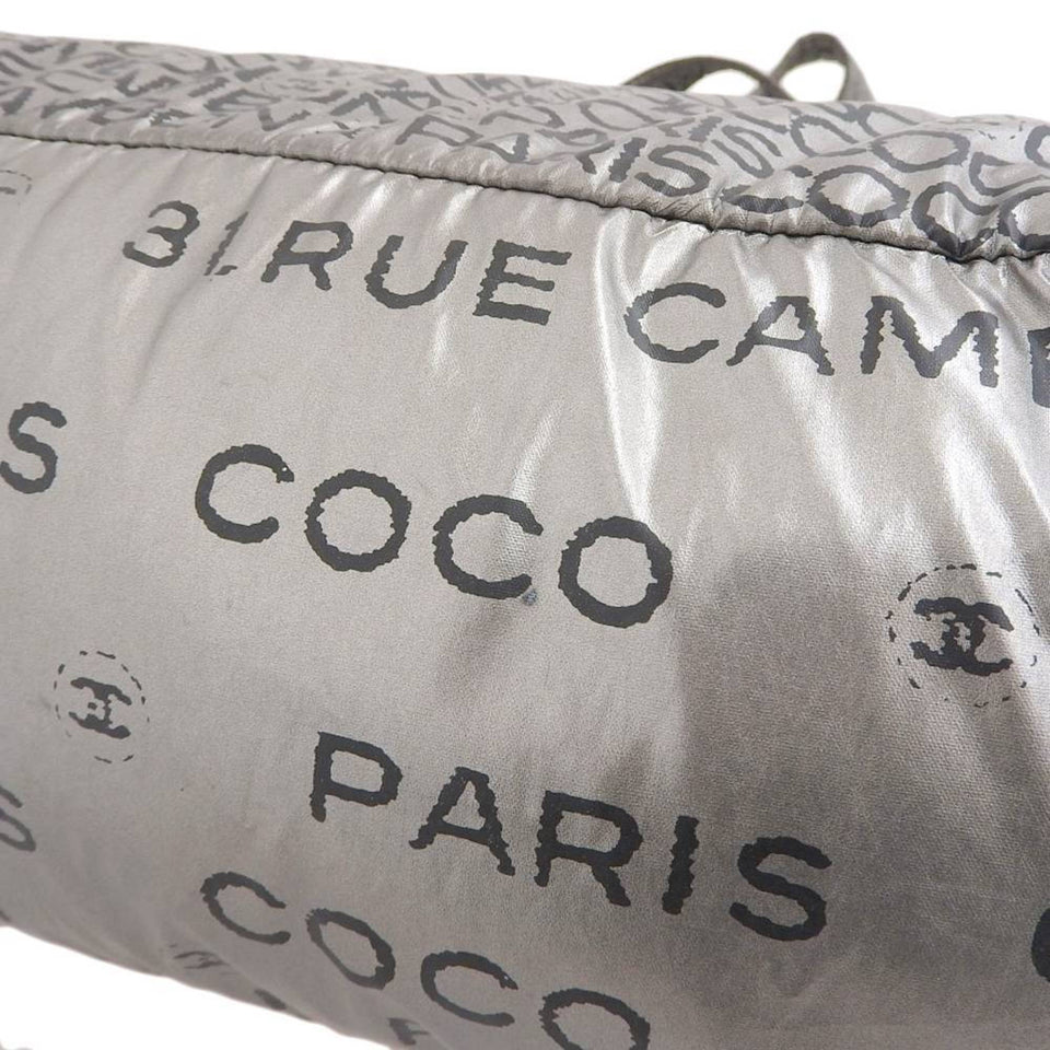 CHANEL unlimited handbag shoulder bag tote silver with seal 1