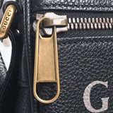 GUCCI Leather Print Shoulder Bag 574803 Black Women's