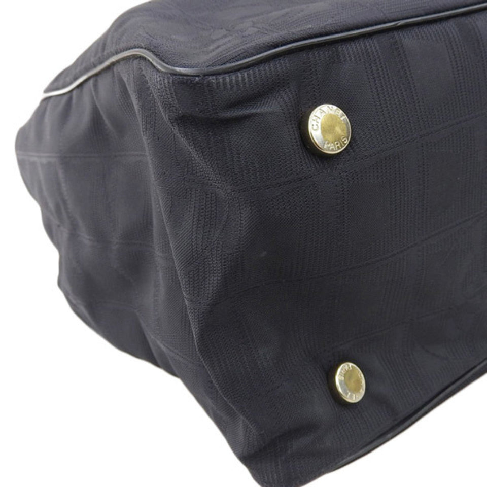 CHANEL Nylon New Line PM Tote Bag Black Ladies
