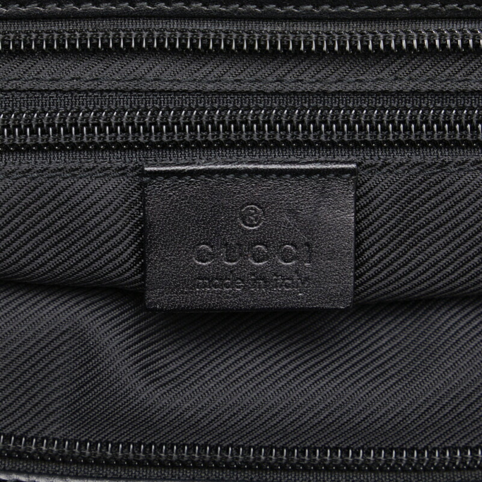GUCCI tote bag handbag 34339 black canvas leather ladies