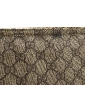 GUCCI GG Supreme Plus Shoulder Bag PVC Leather Beige Brown Dark 201446