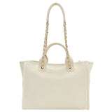 CHANEL Bag Deauville Women's Handbag Shoulder 2way Canvas MM Ivory