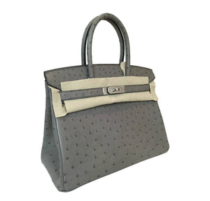 Hermes Birkin 30 Ostrich Gris Tourterelle Bag