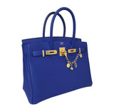 Hermes Birkin 30 Bag Blue Electrique