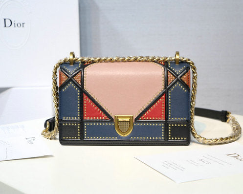 Dior Diorama Bag In Multi-coloured Patchwork