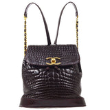 CHANEL * 1986-1988 Backpack Bordeaux Crocodile