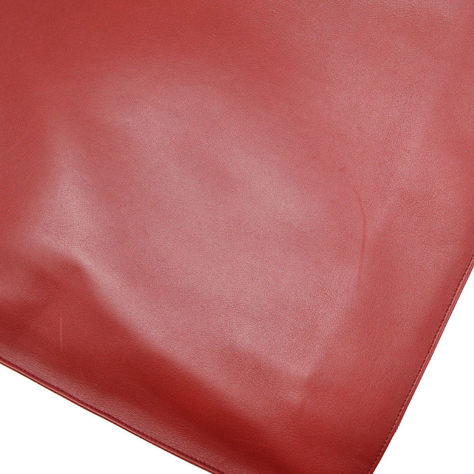 CHANEL 1991-1994 Red Lambskin XL Chain Tote Bag 91473