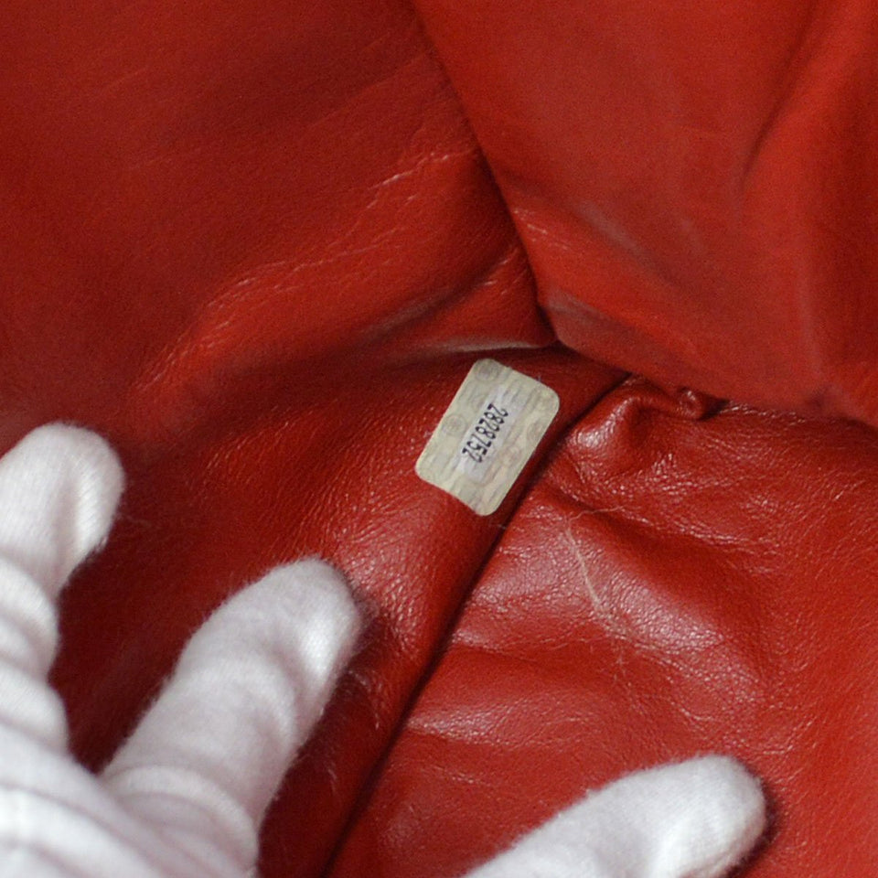 CHANEL 1991-1994 Red Lambskin XL Chain Tote Bag 91473