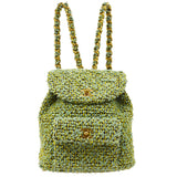 CHANEL 1994 Green Tweed DUMA Backpack Medium