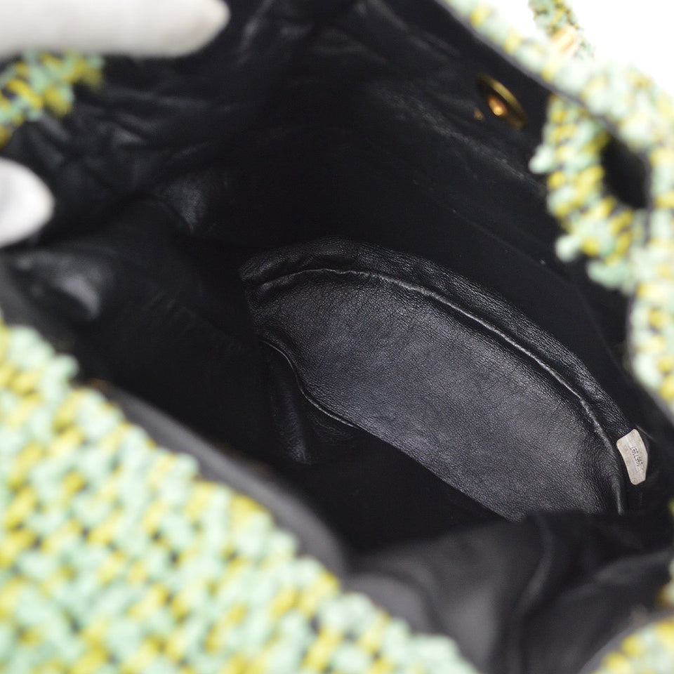 CHANEL 1994 Green Tweed DUMA Backpack Medium