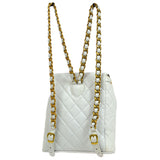 CHANEL * 1994-1996 DUMA Backpack Medium White Lambskin