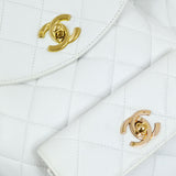 CHANEL * 1994-1996 DUMA Backpack Medium White Lambskin