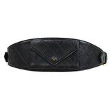 CHANEL 1980s Black Lambskin Cosmoline Pocket Bum Bag #75