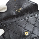 CHANEL 1980s Black Lambskin Cosmoline Pocket Bum Bag #75