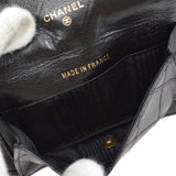 CHANEL 1980s Black Lambskin Cosmoline Pocket Bum Bag #75