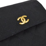 CHANEL 1989-1991 Black Canvas Quilted Belt Bag